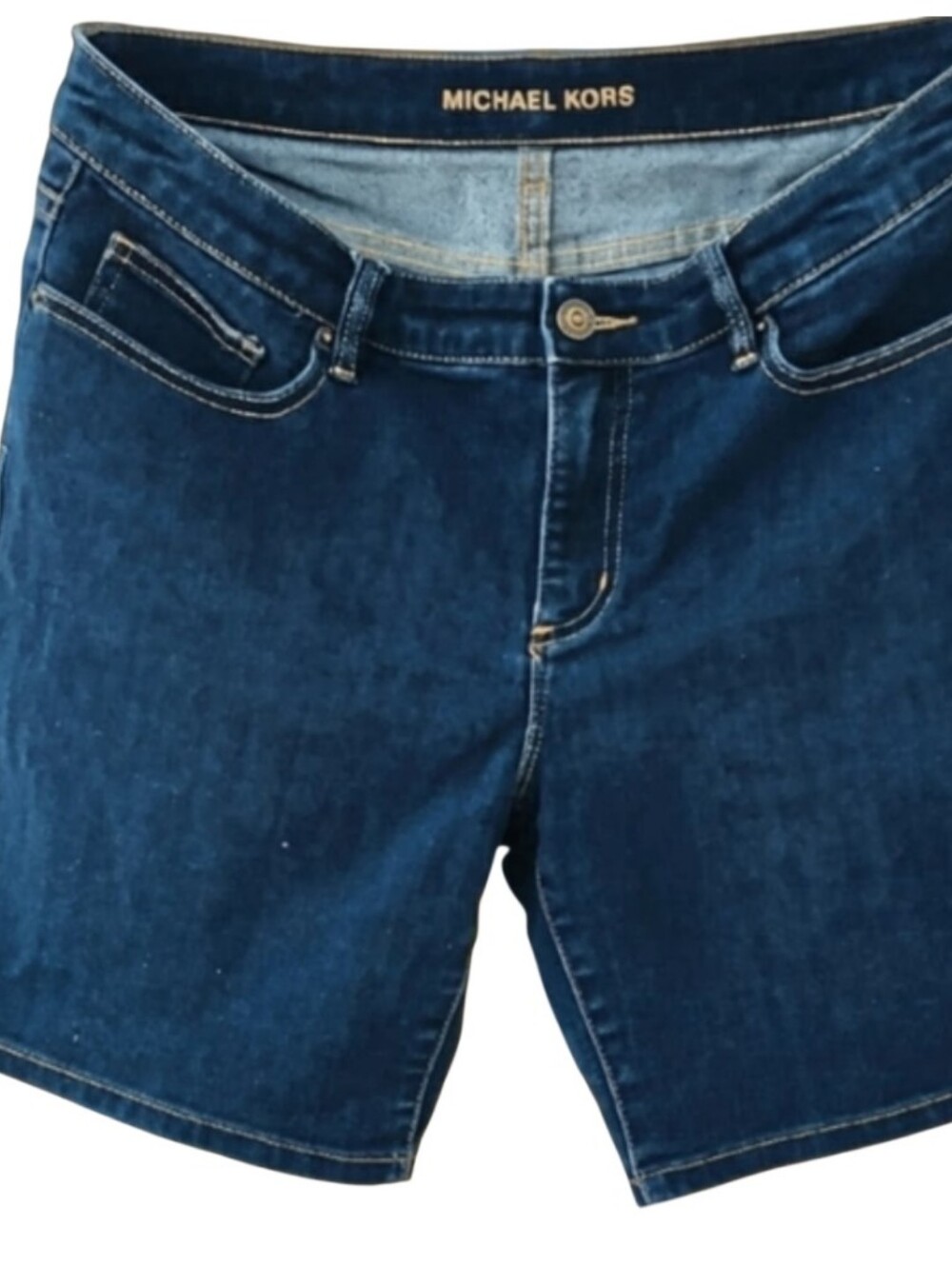Michael Kors Women's Dark Blue  Denim Shorts. Cotton Poly Blend W/ 1% Elastane.